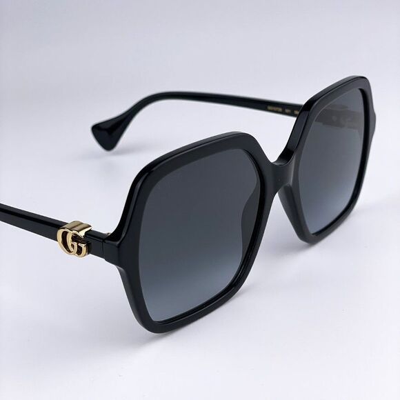 NEW GUCCI GG1072S 001 Black Gray Gradient Square Women Sunglasses - Picture 6 of 12